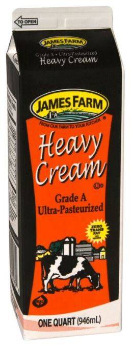 James Farm - Heavy Whipping Cream, 36% - 32 oz (12 Units per Case)