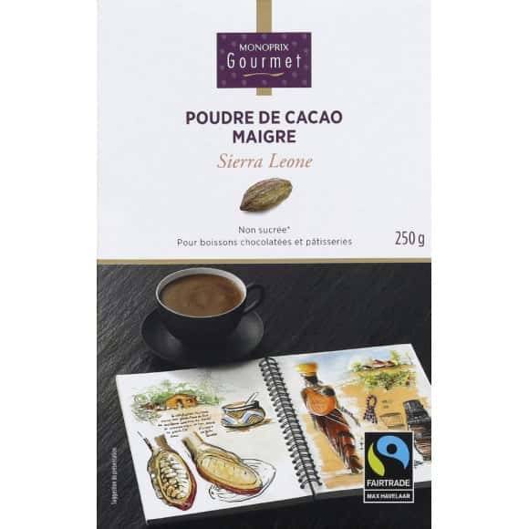 Monoprix Gourmet Poudre De Cacao Maigre Du Sierra Leone La Boîte De 250 G