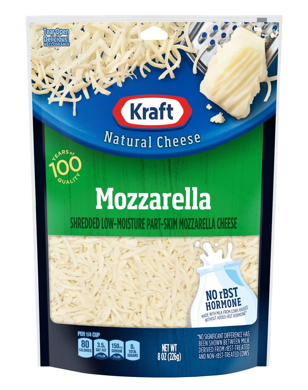 Kraft Natural Mozzarella Shredded Cheese (8 oz)