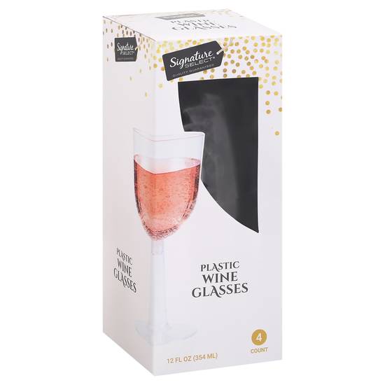 Signature Select 12 fl oz Plastic Wine Glasses (4 glasses)