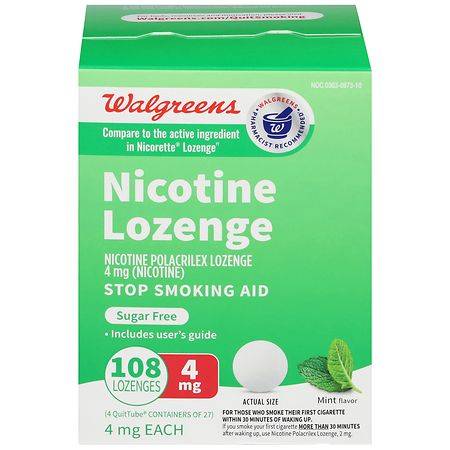 Walgreens Nicotine Polacrilex Sugar Free 4mg Lozenges (mint)