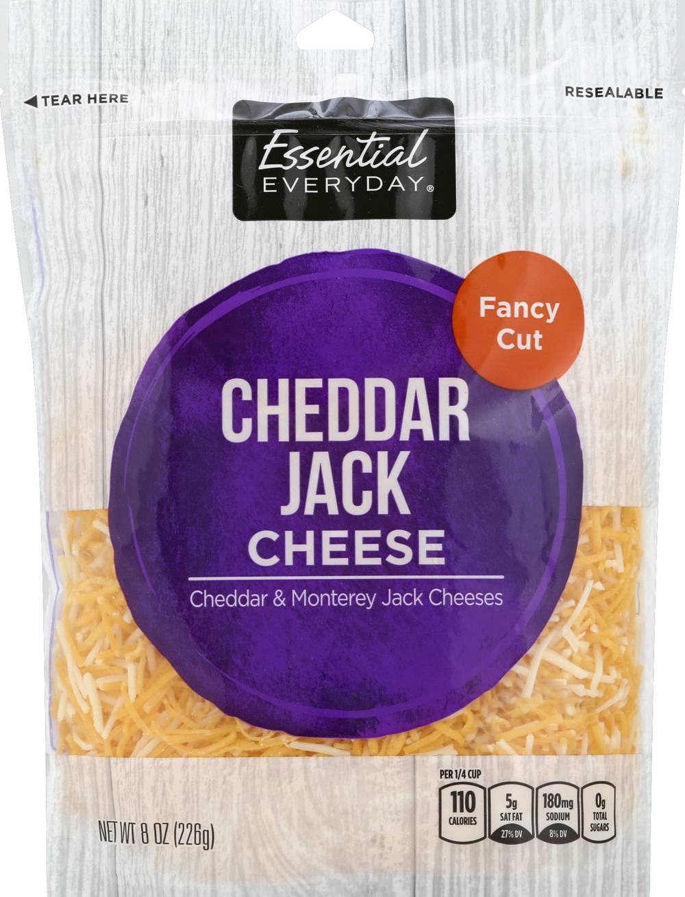 Essential Everyday Fancy Cut Cheddar Jack Cheese (8 oz)