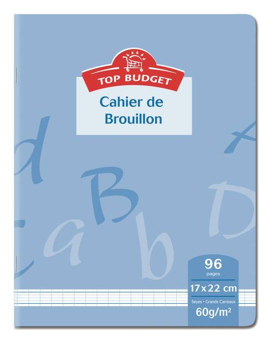 Cahier top budget agrafe 17x22 96p 60g seyes