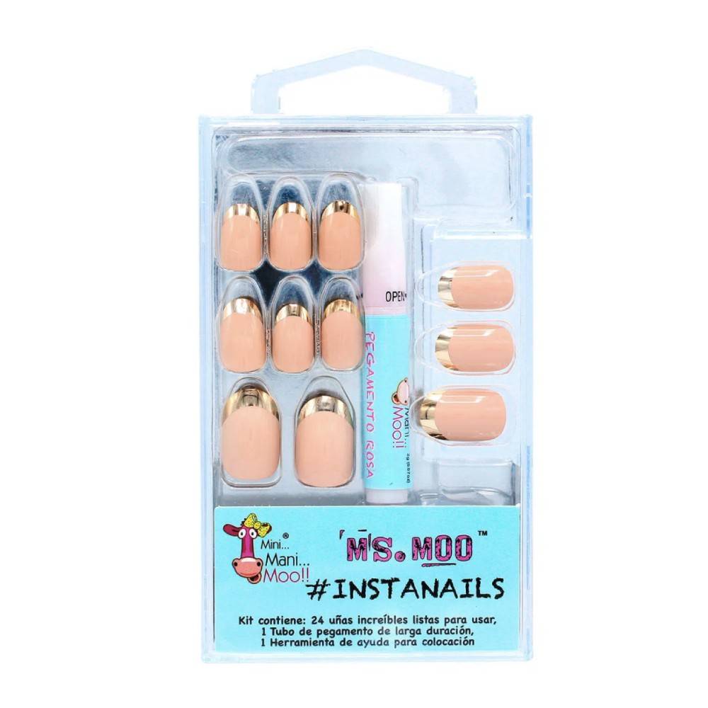 Mini Mani Moo Uñas postizas ms. moo nude-gold Delivery Near Me | Order Online