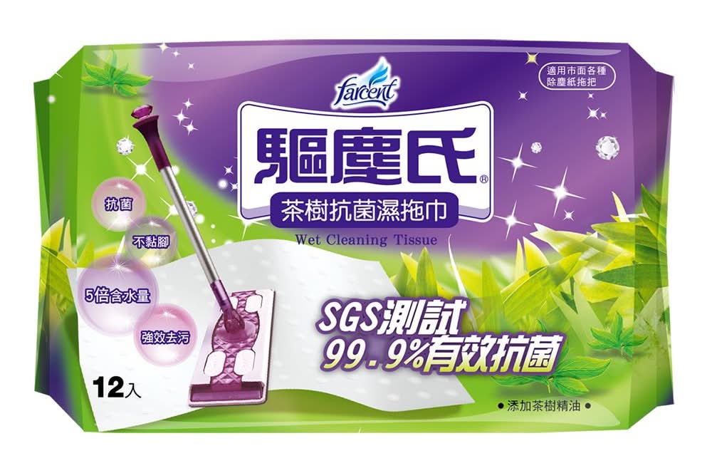 驅塵氏 抗菌濕拖巾 - 茶樹 (12 入)