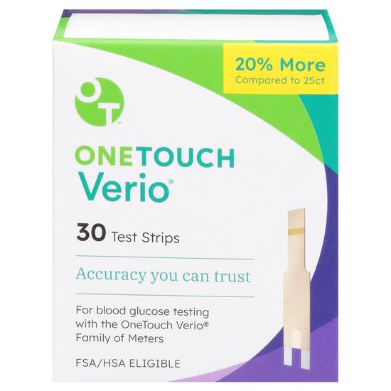 Onetouch Value pack Verio Test Strips Tiras Reactivas (30 ct)