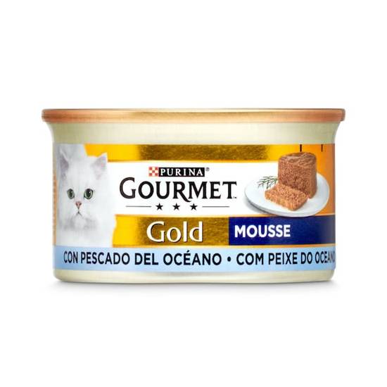 Mousse para gatos con pescado Gourmet lata 85 g