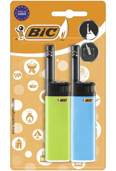 Bic briquets utilitaires compacts multi-usages - couleurs assorties, blister de 2