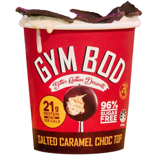 Gym Bod Salted Caramel Choc Top Ice Cream 475ml