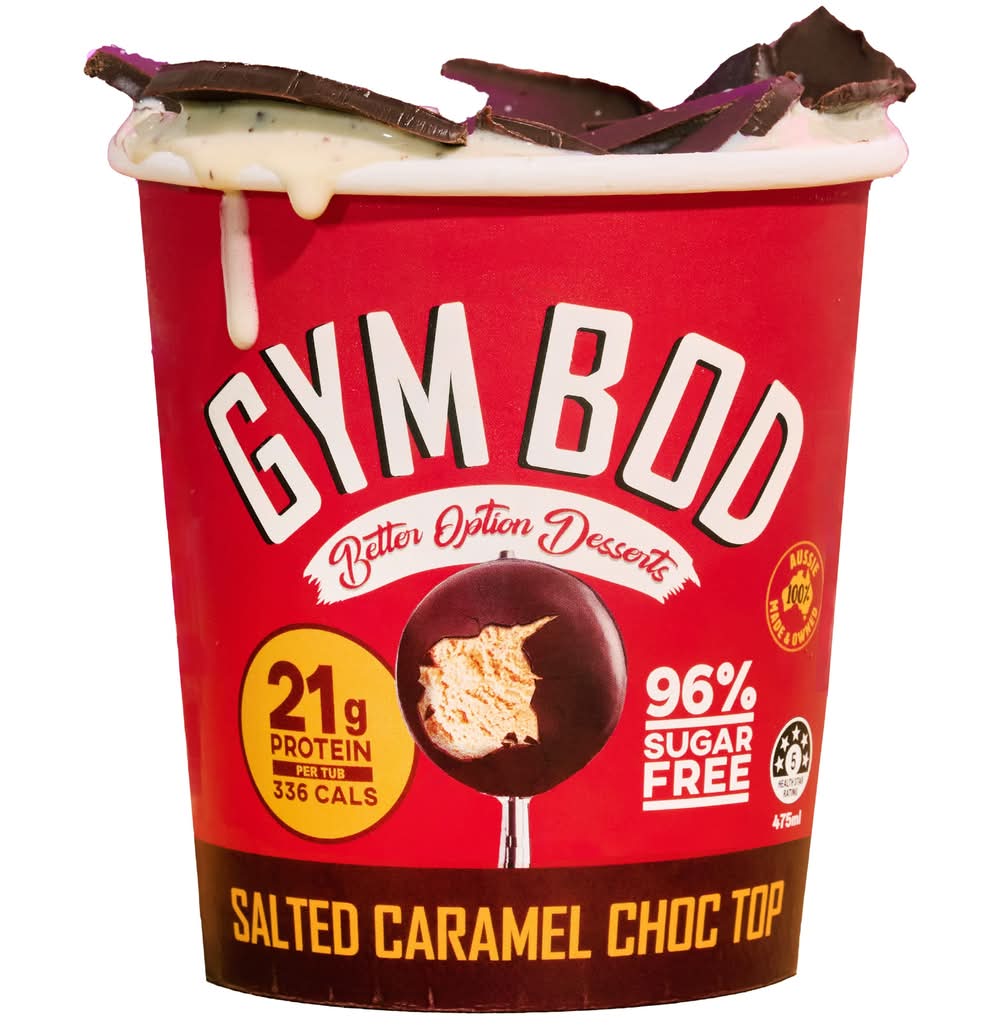 Gym Bod Salted Caramel Choc Top Ice Cream 475ml