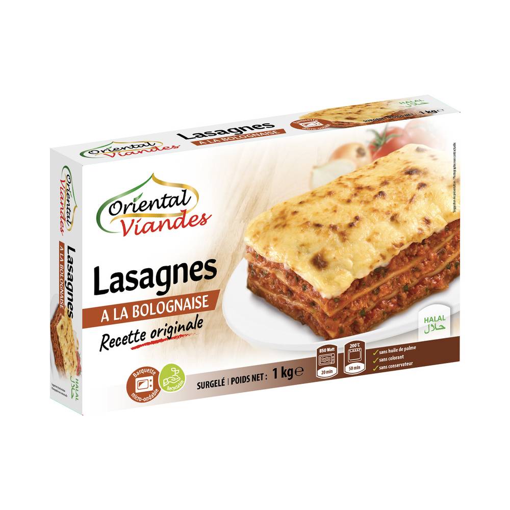 Oriental Viandes - Lasagnes à la bolognaise surgeles halal (1kg)