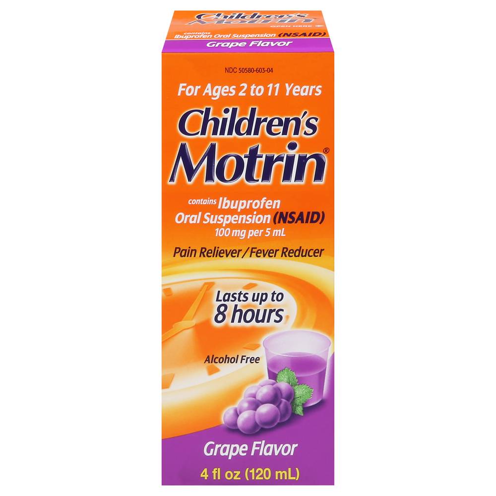 Motrin Children's Grape Flavor Pain Reliever/Fever Reducer (4 fl oz)