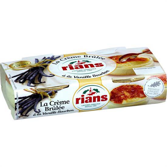 Dessert crème brûlée RIANS - les 2 pots de 100 g