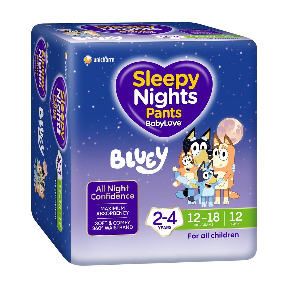 Babylove Sleepynights Pants 2-4 Years (12-18kg) 12 pack