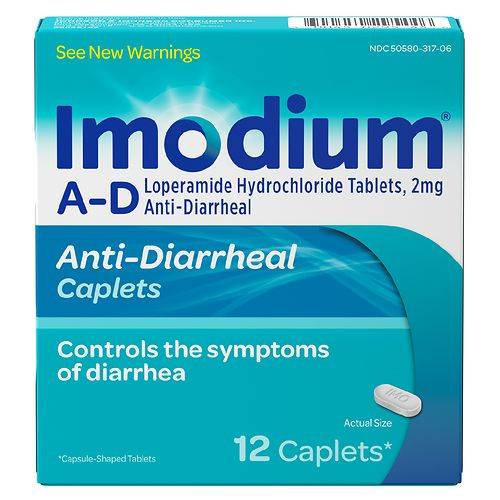 Imodium A-D Diarrhea Relief Caplets, Loperamide Hydrochloride - 12.0 ea