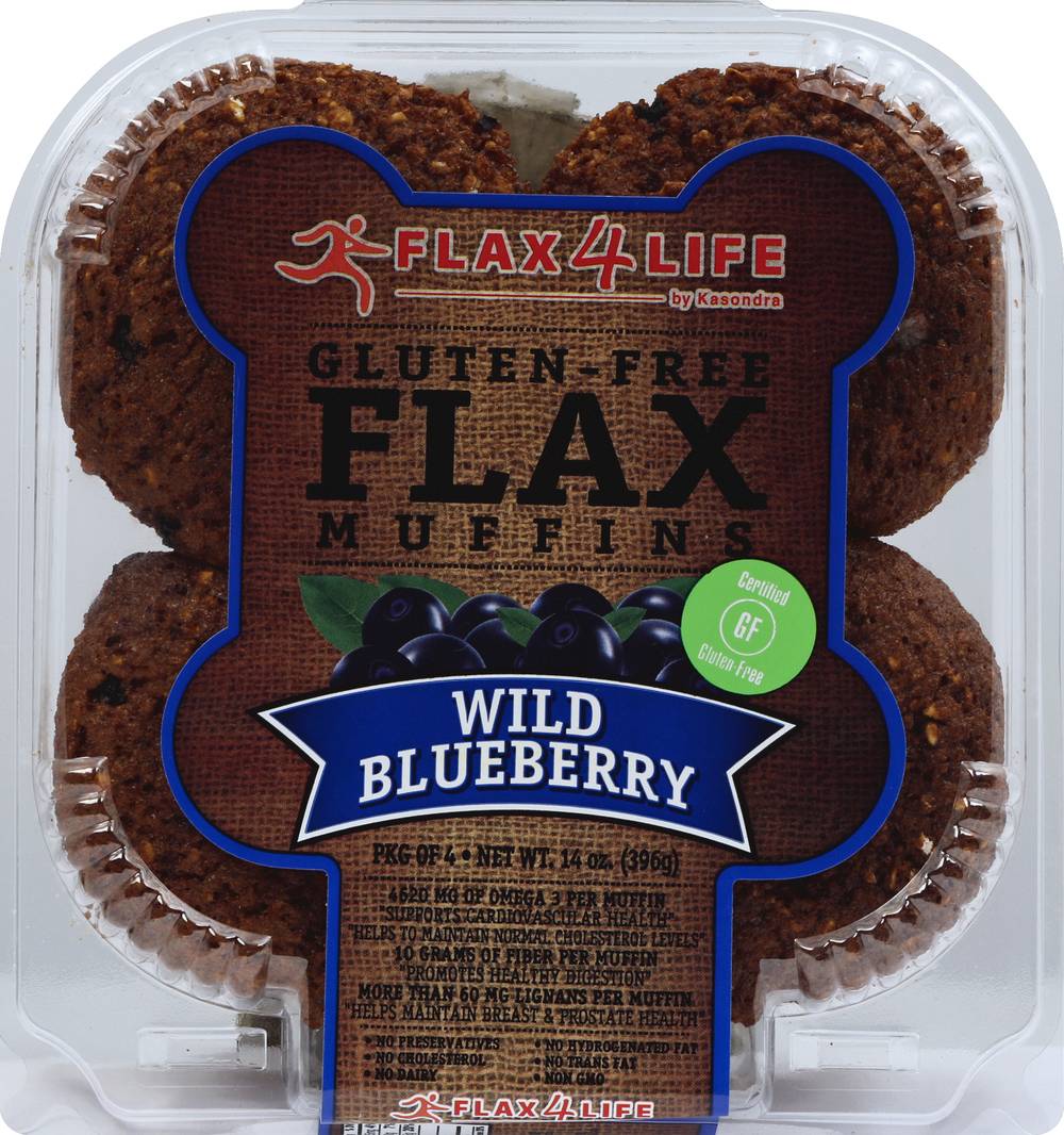 Flax4Life Gluten-Free Wild Blueberry Flax Muffins (14 oz)