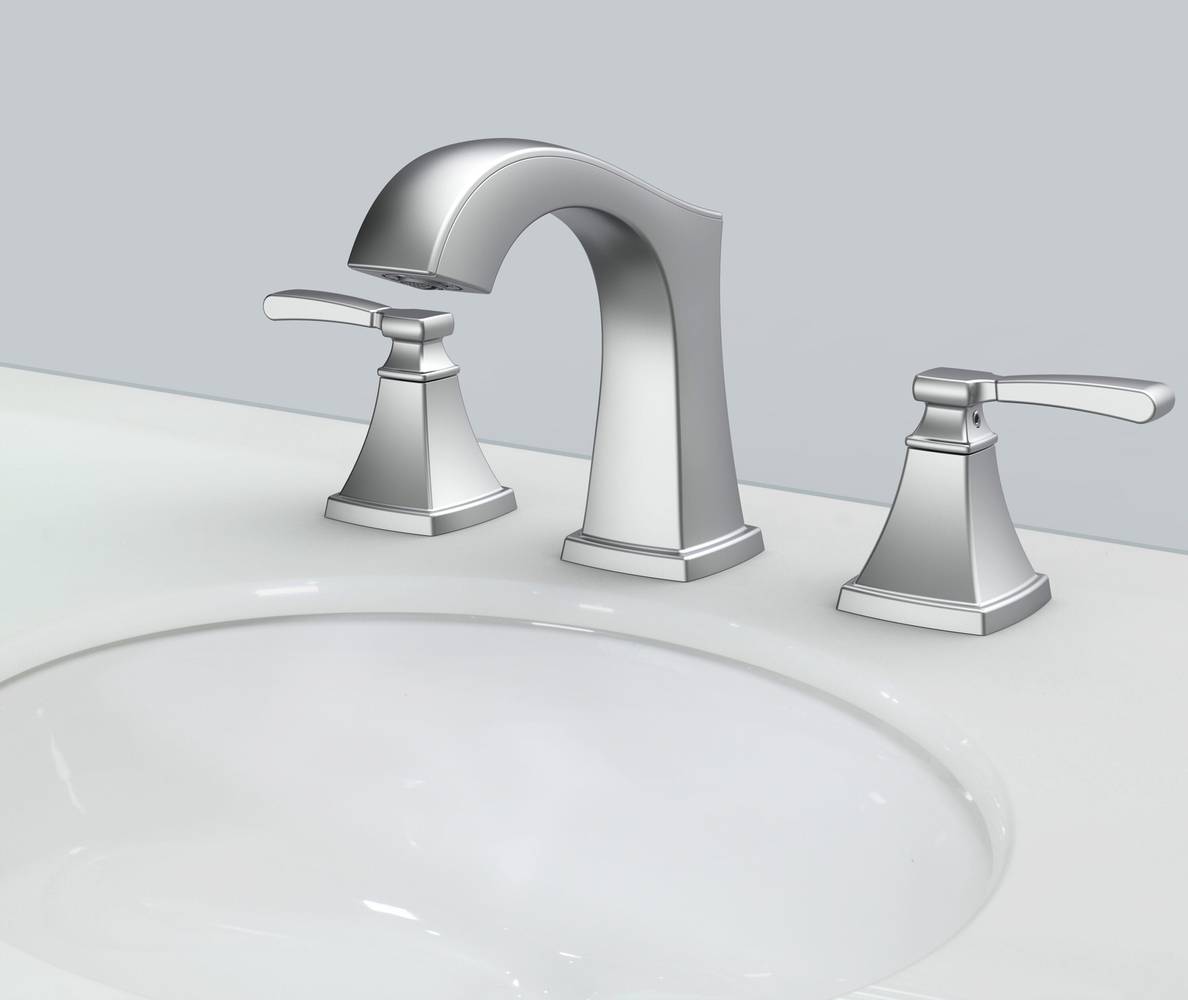 allen + roth Chesler Brush Nickel Widespread 2-Handle WaterSense Bathroom Sink Faucet with Drain | 67124W-6104