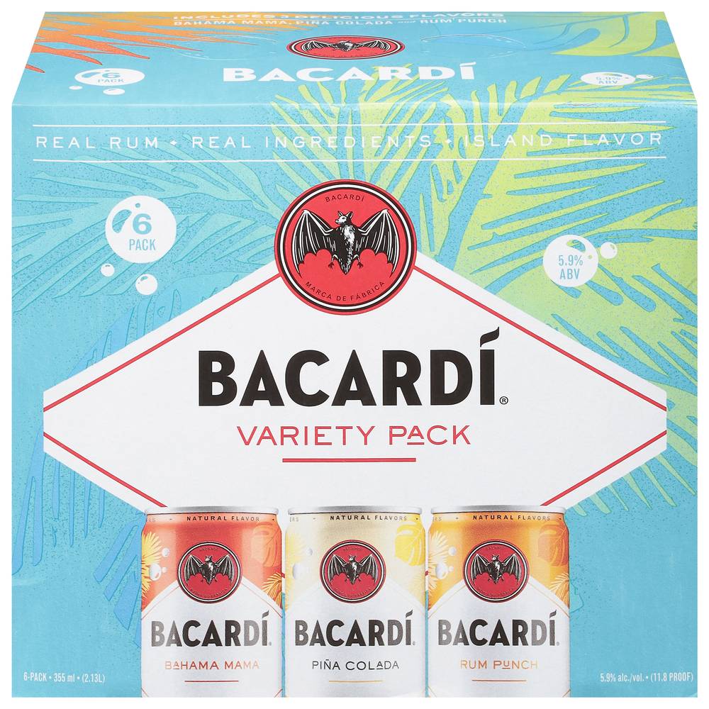 Bacardí Taste Of Paradise Variety pack Rum (6 x 355 ml)