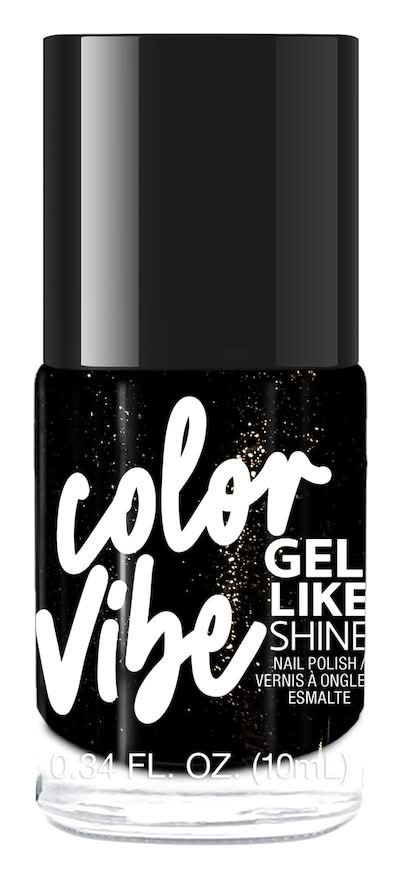 L.A. Colors Color Vibe Gel Like Shine Nail Polish, Black (0.34 fl oz)