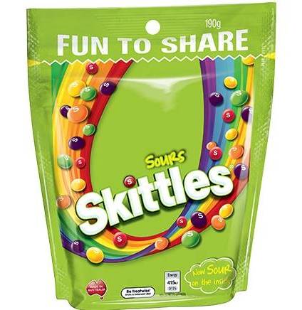 Skittles Sours Family Bag 190g