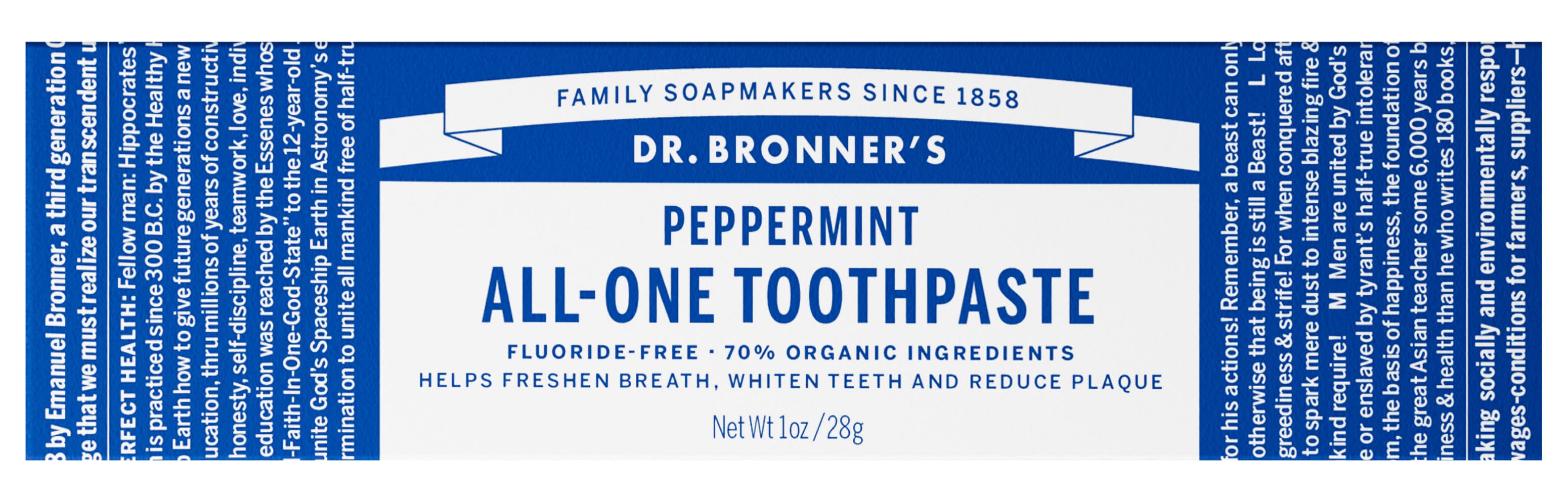 Dr. Bronner's All-One Toothpaste Peppermint (1 oz)