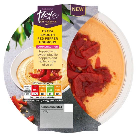 Sainsbury's Extra Smooth Red Pepper Houmous Summer Edition, Taste the Difference 170g