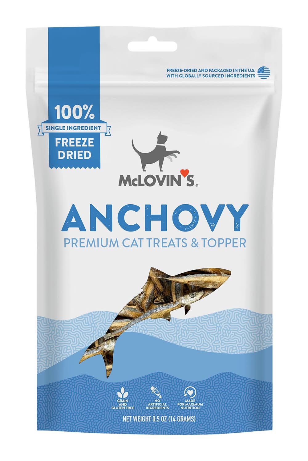 McLovin's Pet® Premium Cat Treats - Freeze-Dried Raw, Anchovy (Size: 0.5 Oz)