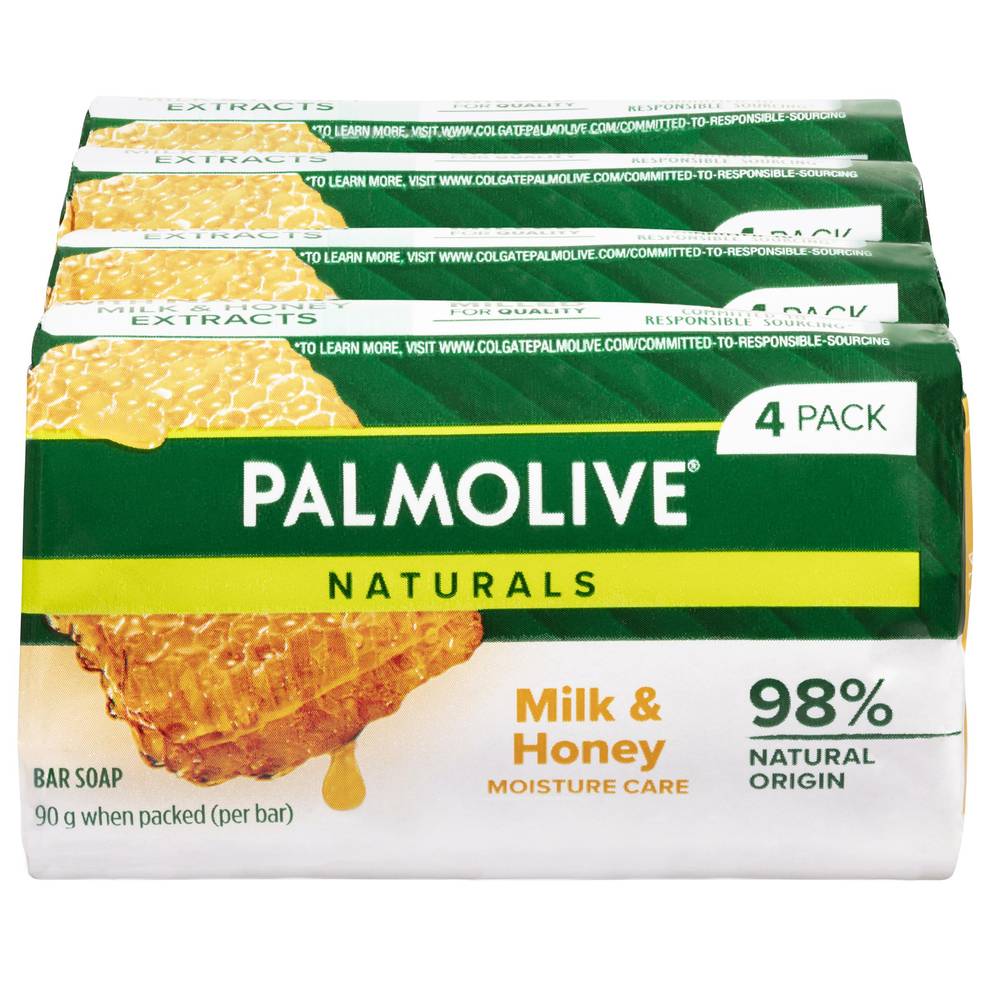 Palmolive Naturals Milk & Honey Bar Soap (4 pack)