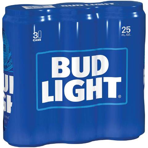 Bud Light Premium Light Lager Beer (3 pack, 25 fl oz)