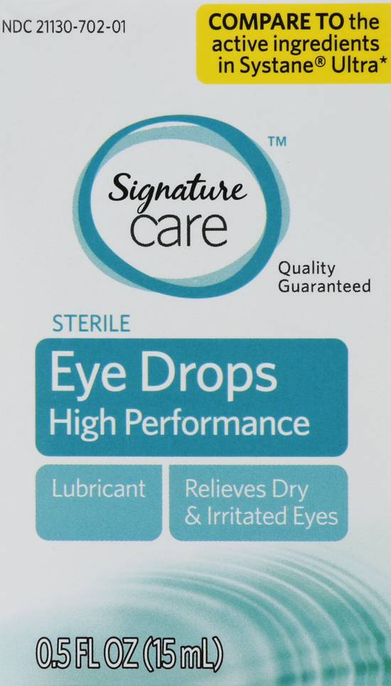 Signature Care Dry & Irritated Eye Relief Lubricant Eye Drops (0.5 fl oz)