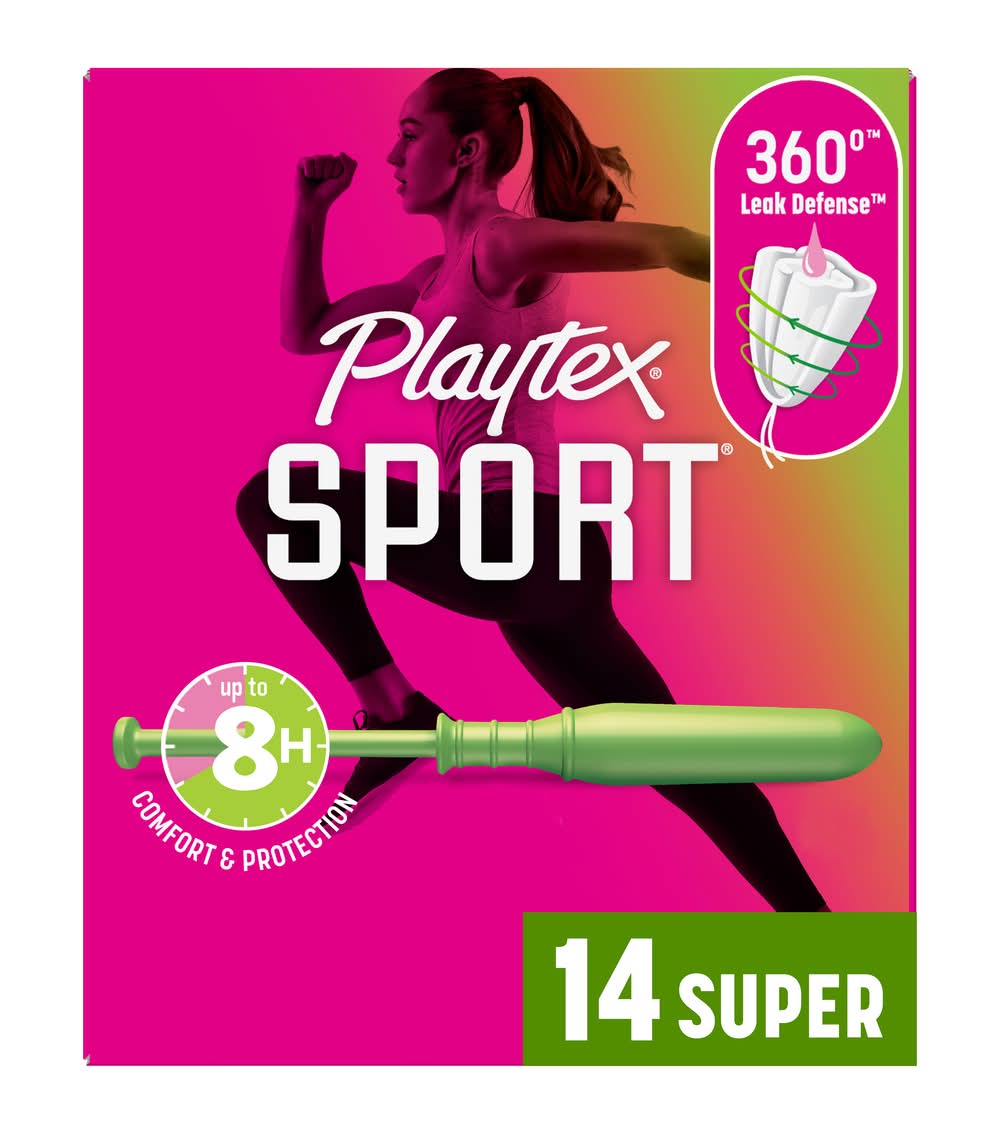 Playtex Sport Tampons Unscented Super Absorbency (14 ct)