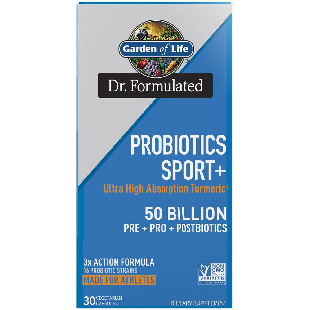 Dr. Formulated Probiotics Sport+ With Turmeric - Made For Athletes (30 Capsules)