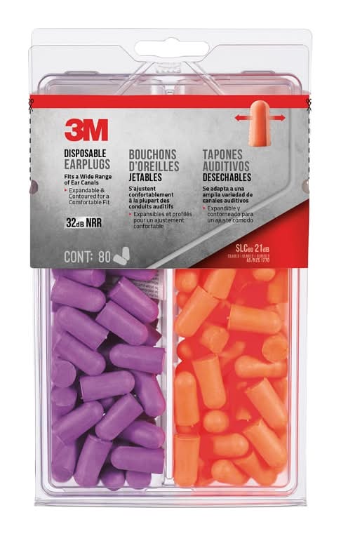 3M Disposable Earplugs - Purple/Orange