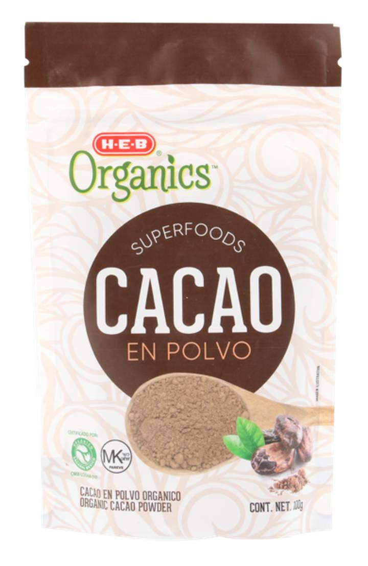 Heb organics superfoods cacao en polvo (100 g)