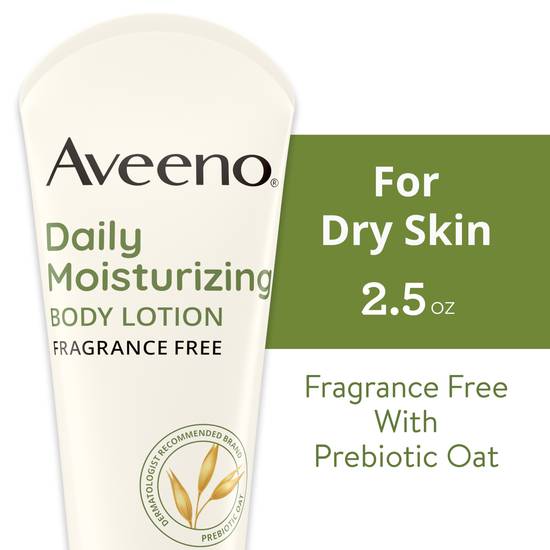 Aveeno Daily Moisturizing Lotion, Fragrance Free, 2.5 OZ