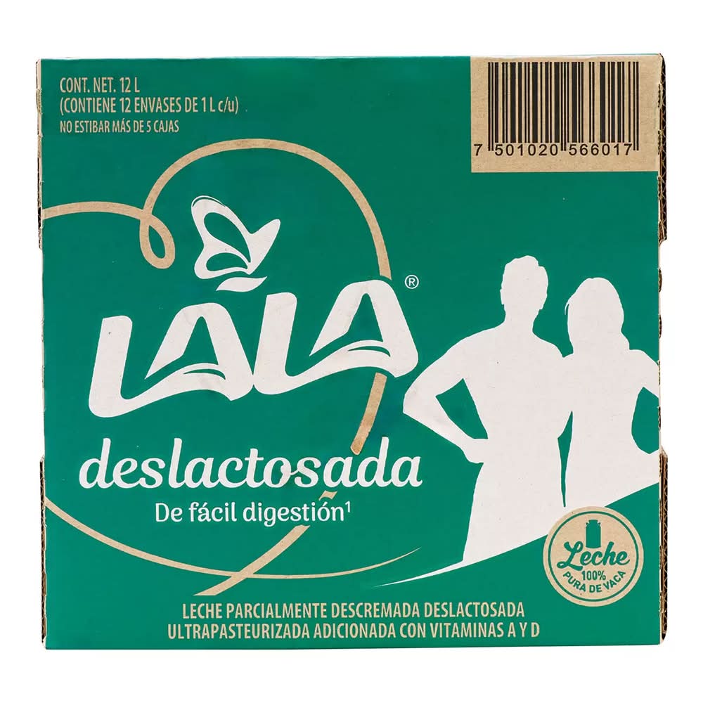Lala · Leche parcialmente descremada y deslactosada (12 x 1 L)