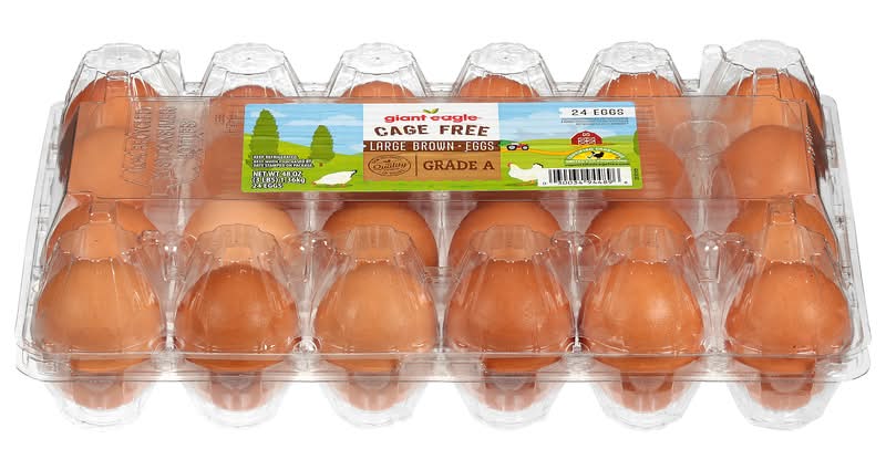 Giant Eagle Grade a Cage Free Brown Eggs, L (48 oz, 24 ct)