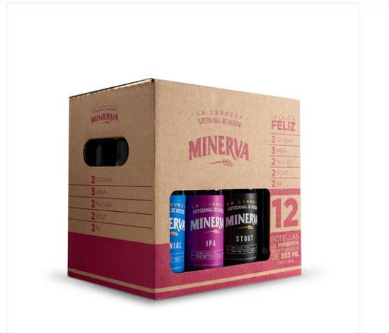 7971 CERVEZA MINERVA CAJOTA FELIZ 12 BT 355