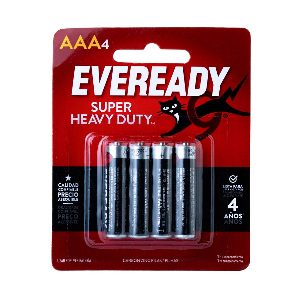 Eveready pilas super heavy duty aaa (4 piezas)