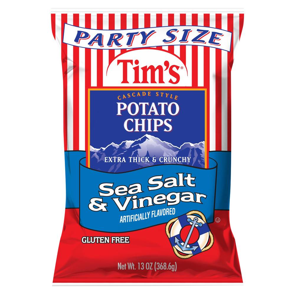 Tim's Sea Salt & Vinegar Party Size Thick & Crunchy Potato Chips (13 oz)