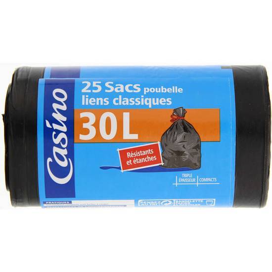 Casino Sacs poubelles - Liens classiques - 30l x25