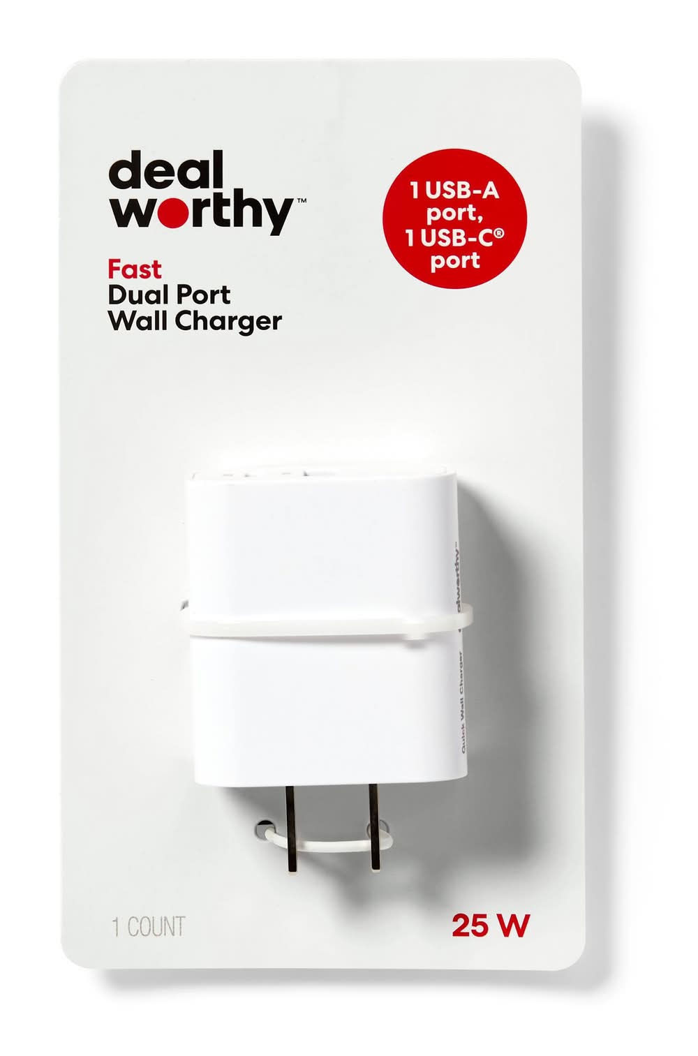 Dealworthy Dual Port Usb-A & Usb-C Wall Charger 25w