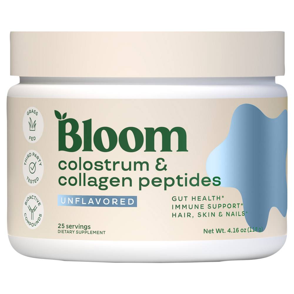 Bloom Colostrum & Collagen Peptides Supplement (4.16 oz)