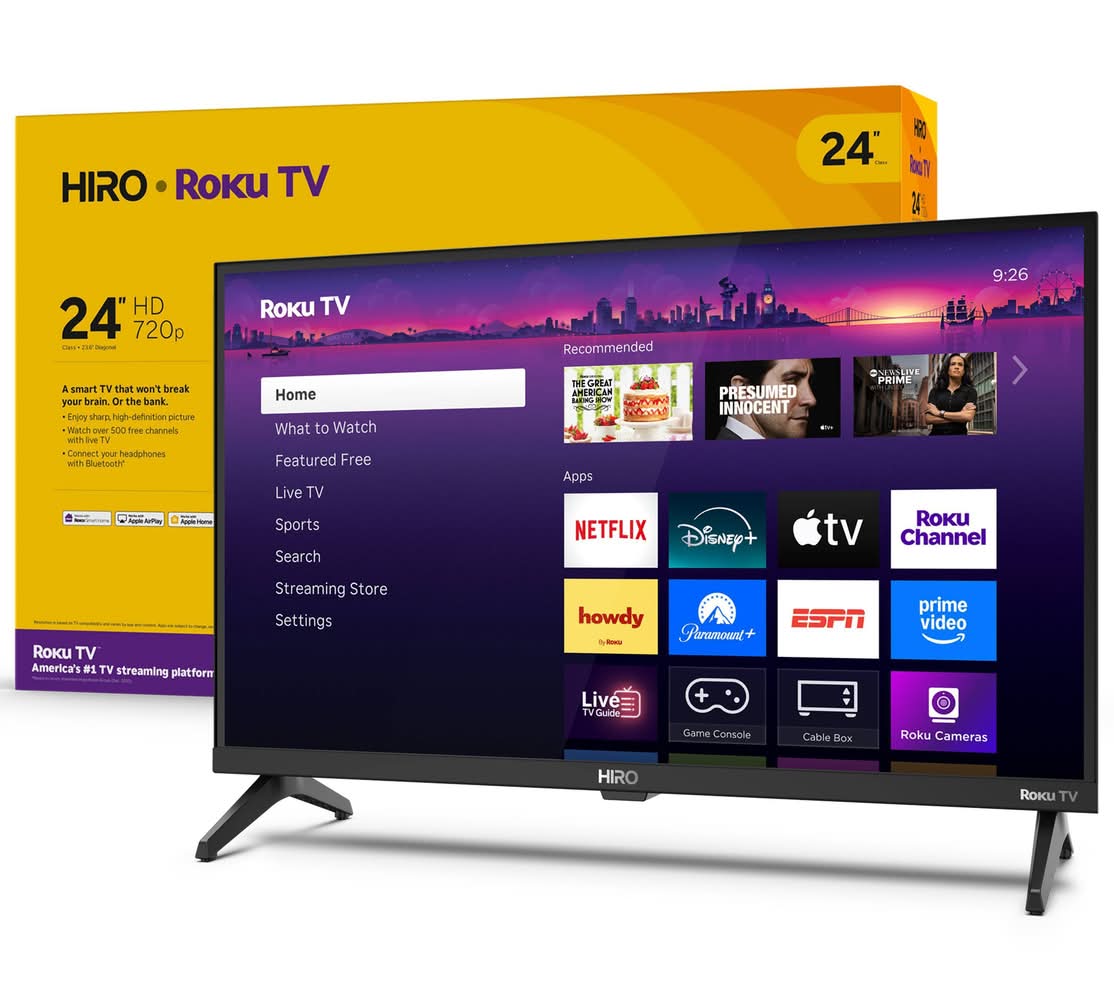 Hiro Roku Hd Smart Flat Screen Led Television 720p, 24 in