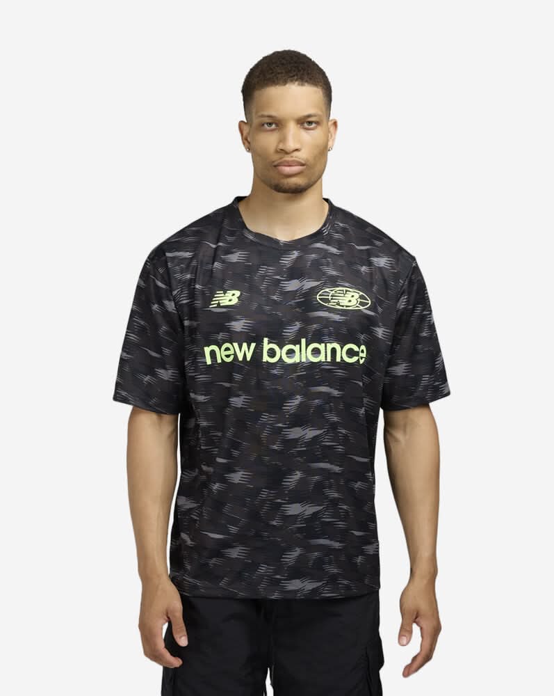 New Balance All Over Print Poly Tee (Black - Xl)