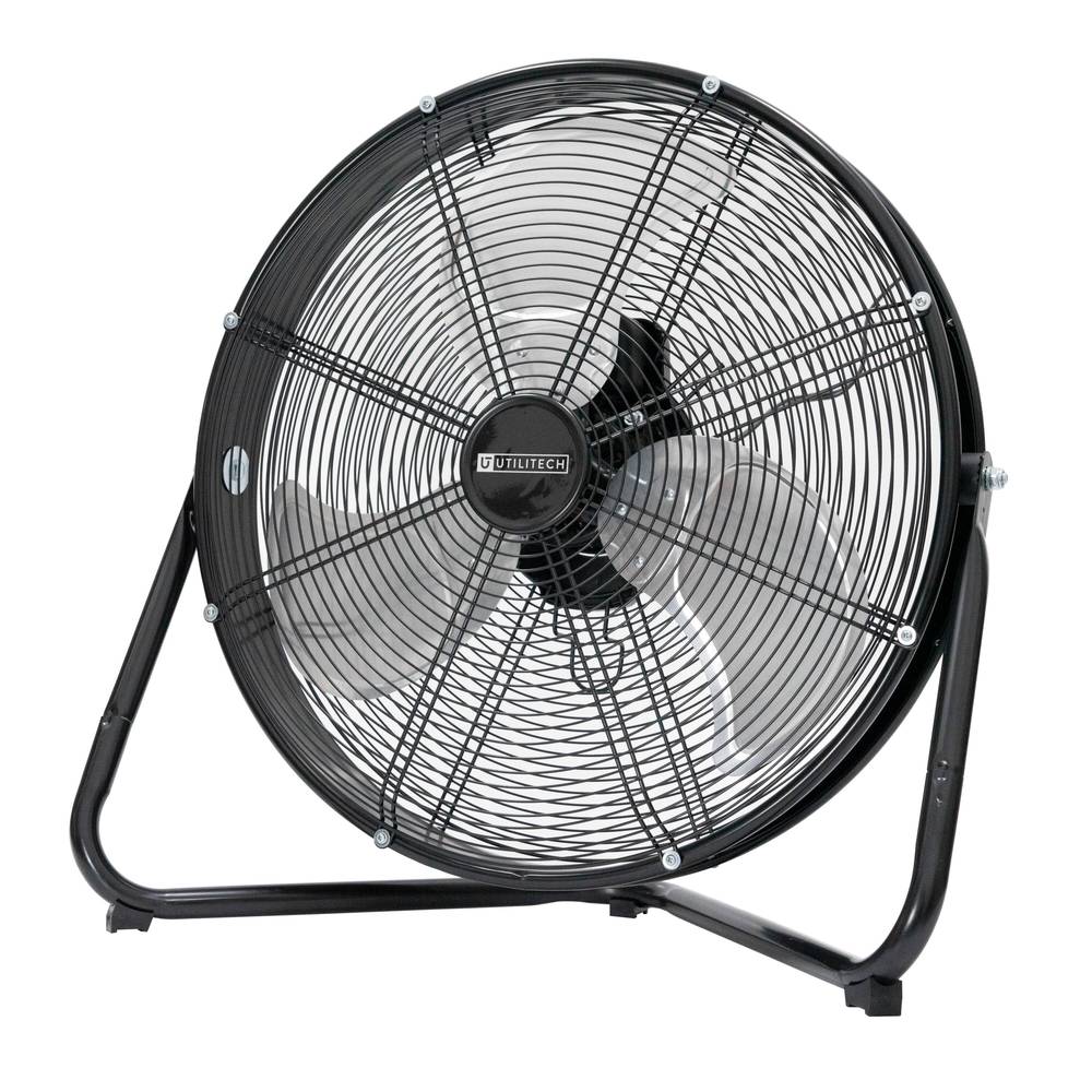 Utilitech 20-in 3-Speed Indoor Black Floor Fan | SFD1-500B