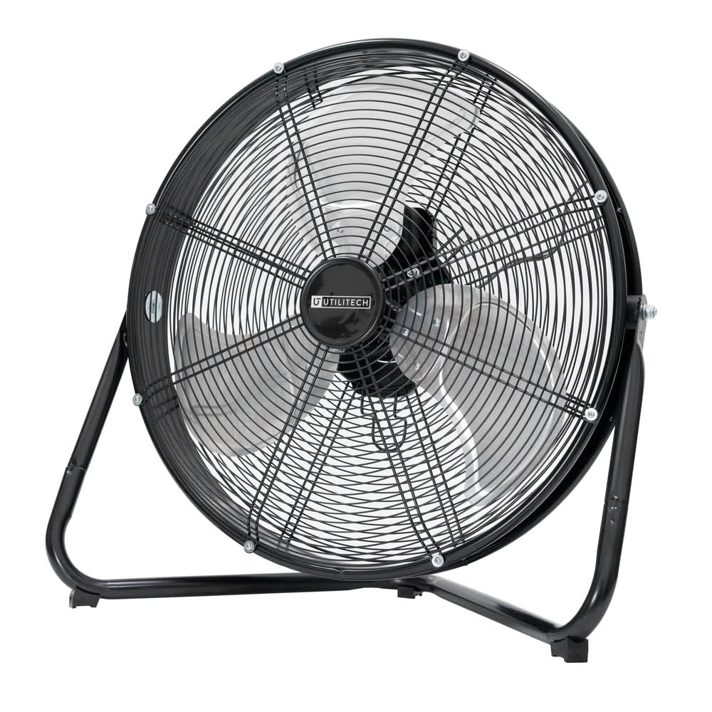 Utilitech 20-in High Velocity Indoor Floor Fan, in Black