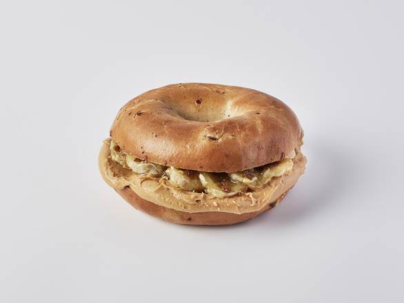 Peanut butter and toffee banana bagel