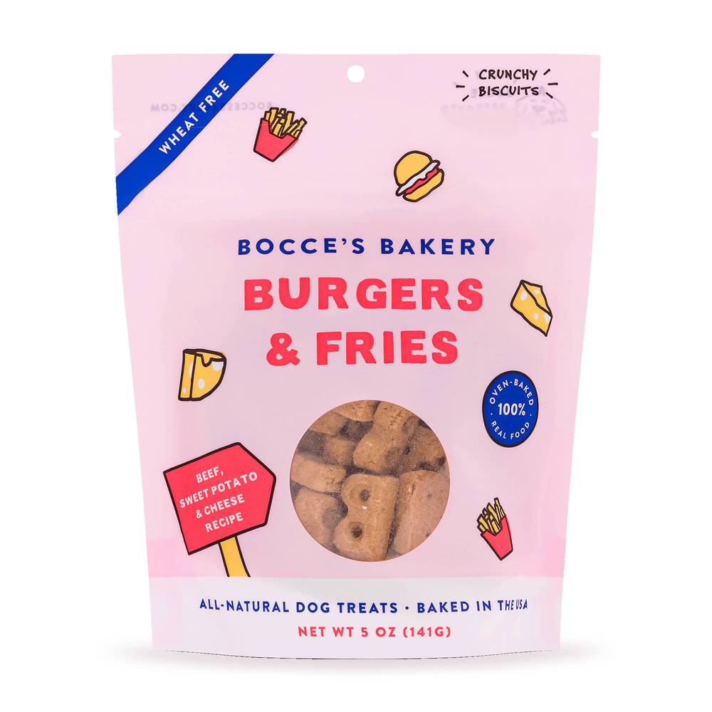 Bocce's Bakery Burgers & Fries Dog Biscuits (5 oz)