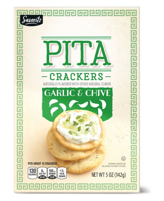 Savoritz Pita Cracker Chips, Garlic & Chive (5 oz)